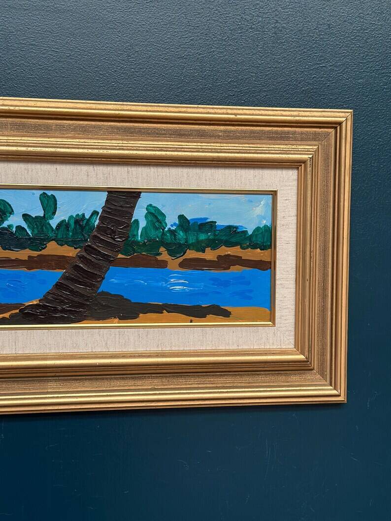 Original Swedish Oil on Panel – "Female Figures by a Stream", attributed to Lars Norrman – Signed – Vintage and Framed – 38 × 74 cm (15 × 29.1 inches)