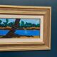 Original Swedish Oil on Panel – "Female Figures by a Stream", attributed to Lars Norrman – Signed – Vintage and Framed – 38 × 74 cm (15 × 29.1 inches)