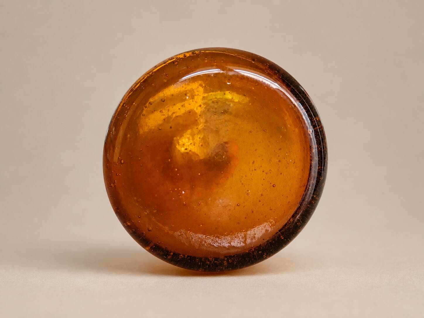 Vase Soliflore Vintage Années 70 Verre Bullé Ambre – 39 cm – Décoration