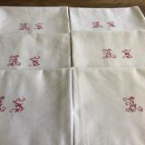 6 napkins, monogram
