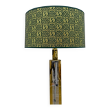 Romeo Rega Mid-Century Modern Italian Brass Floor Lamp with Gucci Fabric