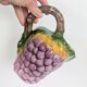 Majolica pitcher Ceramiche di Bassano raisins Italy vintage summer decor