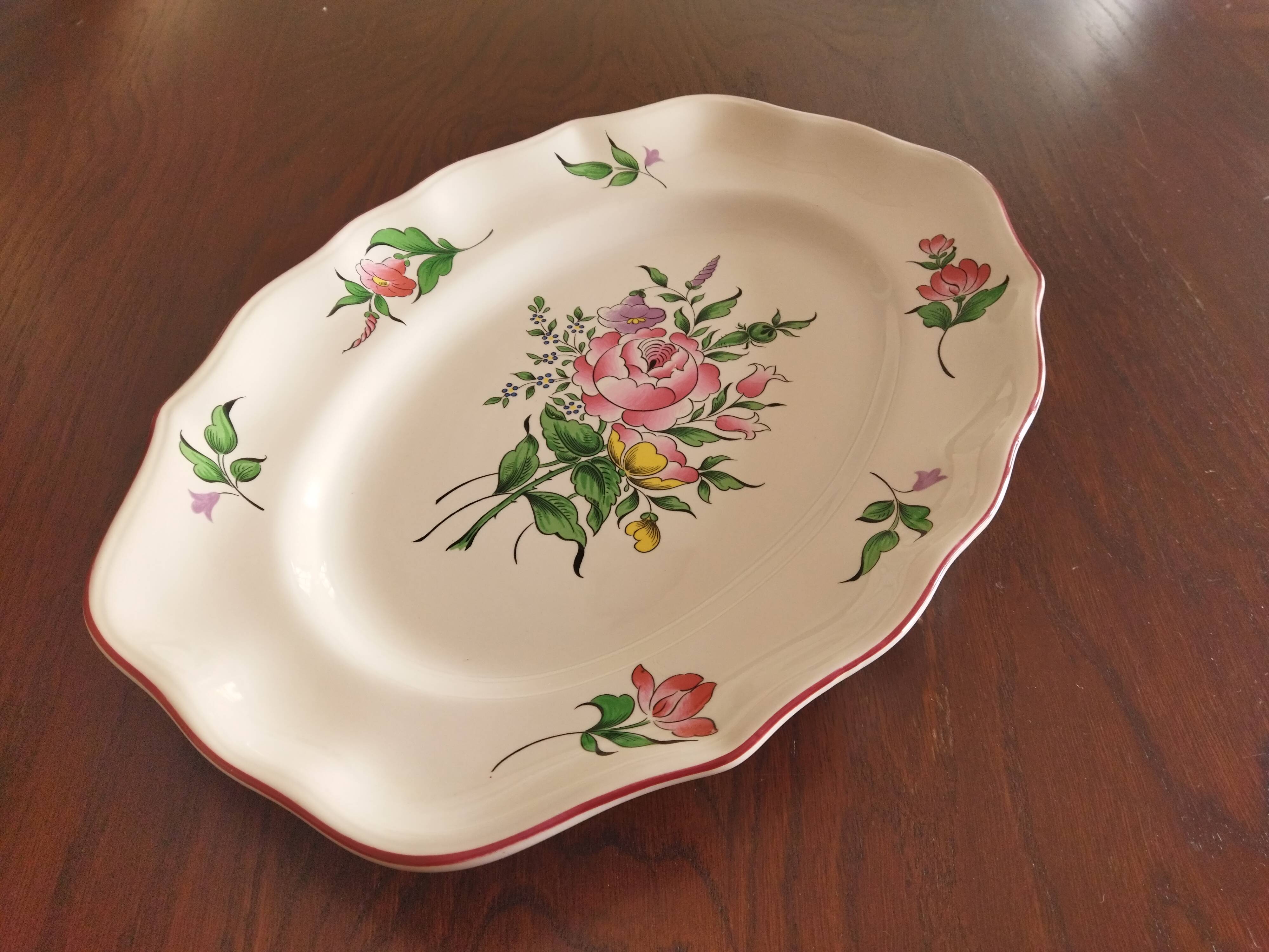 Oval dish, fine street lamp, KG Lunéville