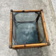 Small bamboo table and glass top