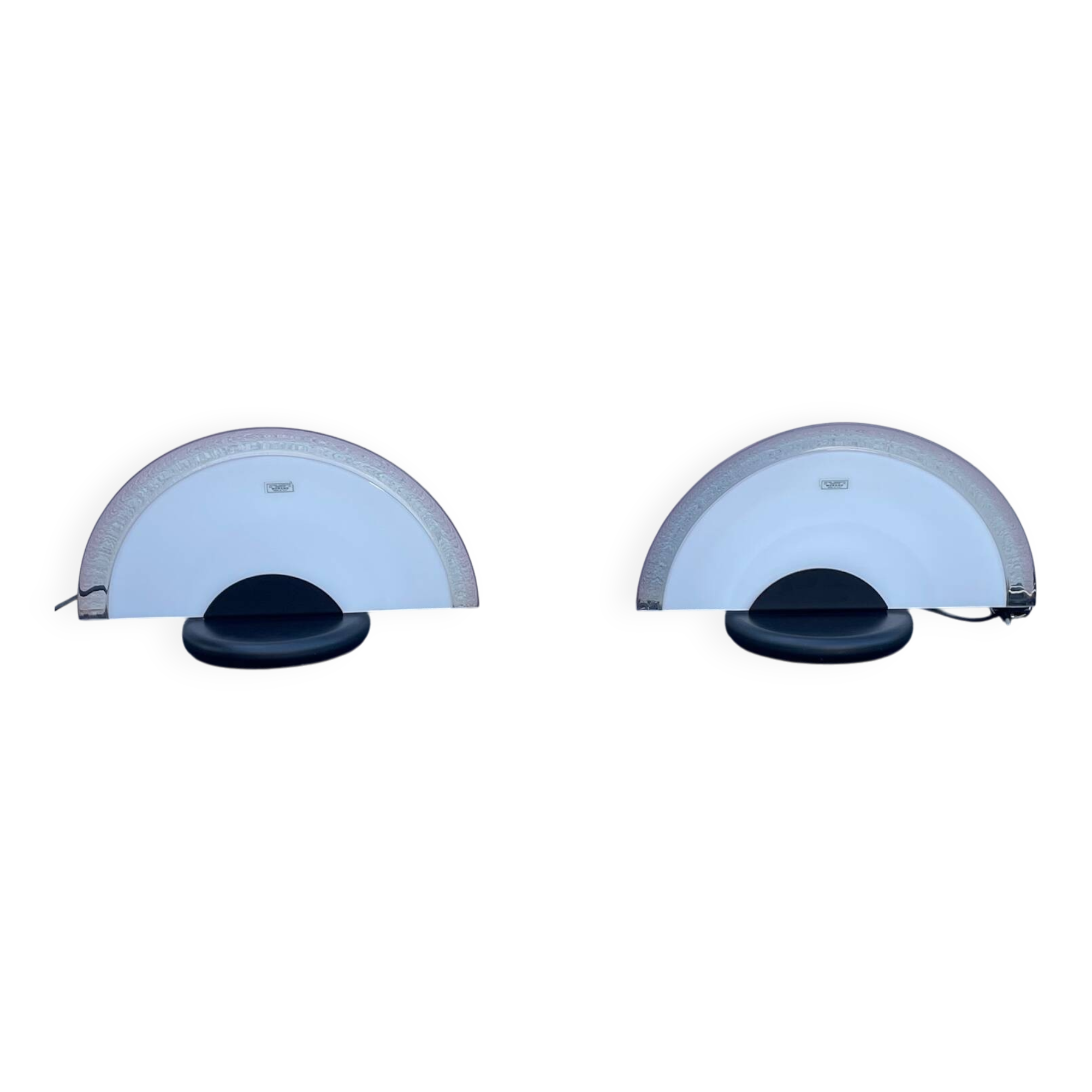 Paire de lampes demi-lune Murano li