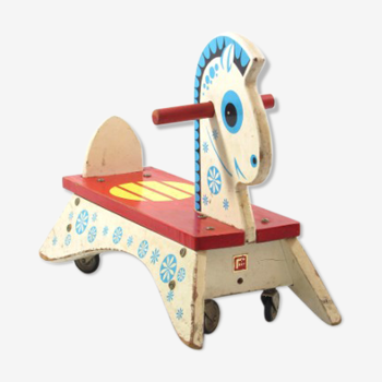 Cheval à roulette pour enfant années 50