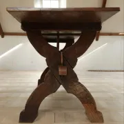 17th-century French oak refectory table / trestle table – 240 cm