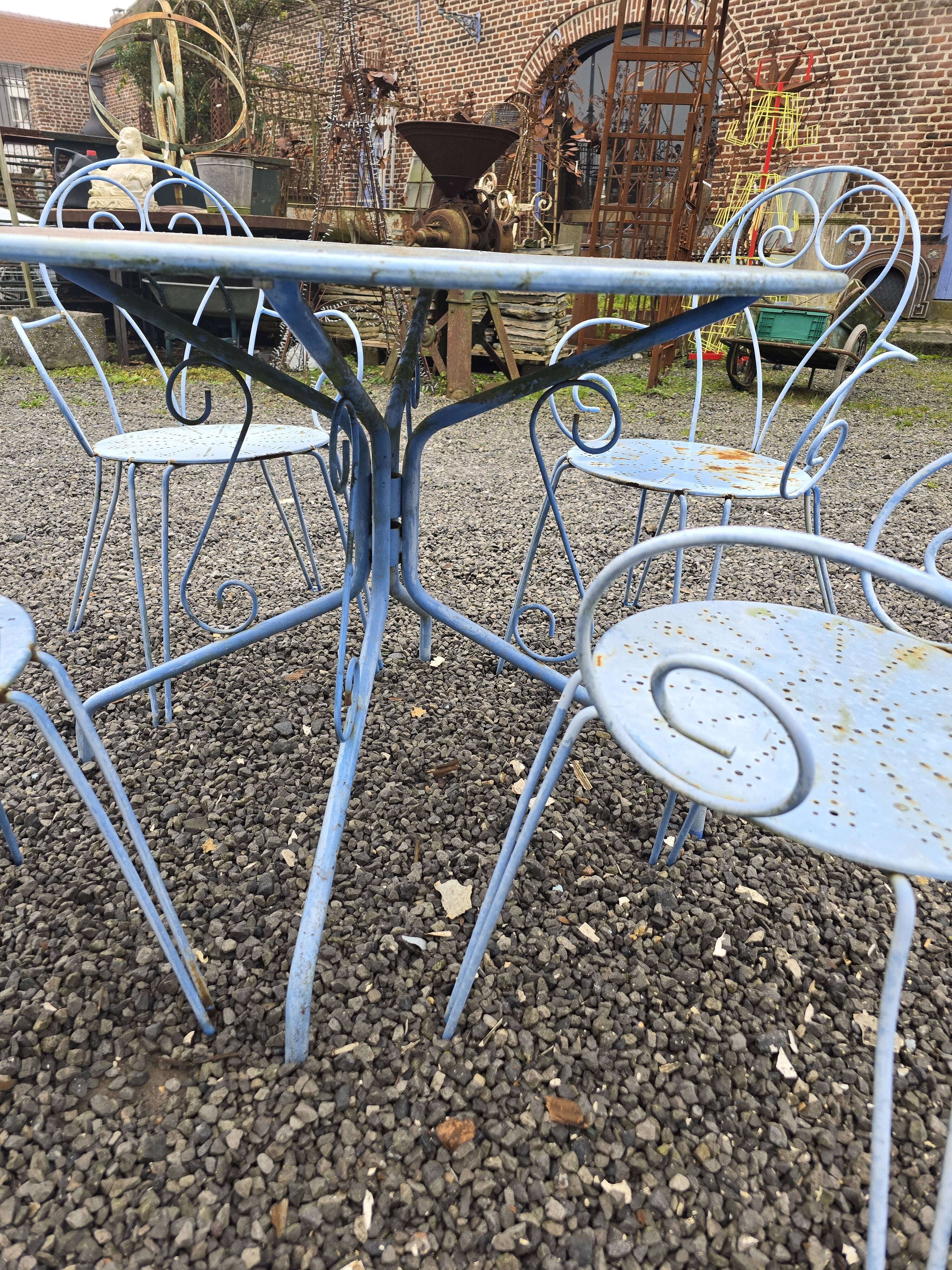 Wrought iron garden furniture