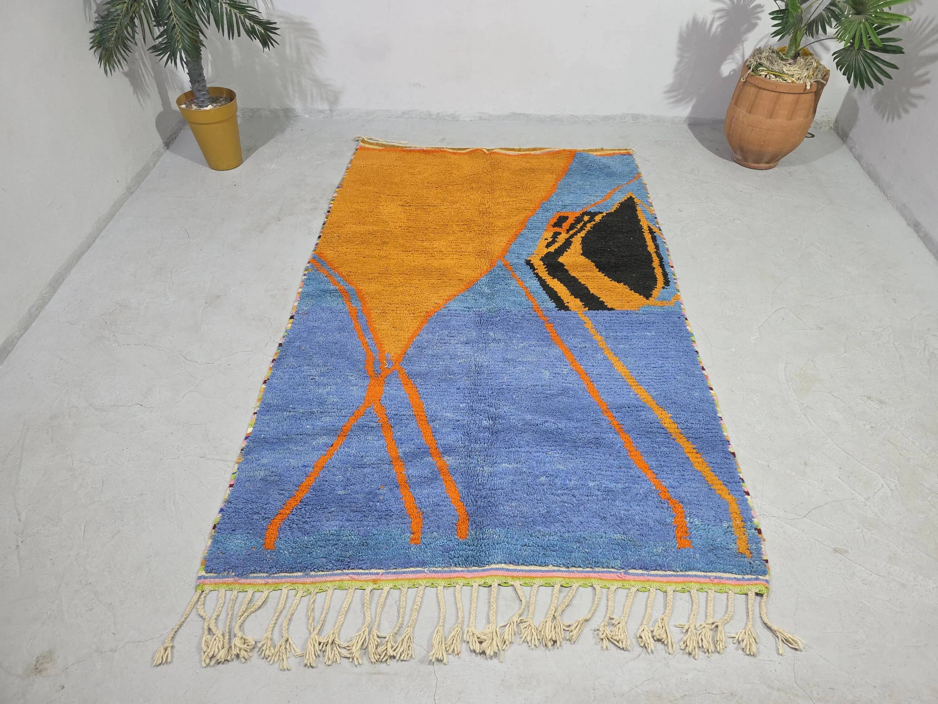 Handmade natural Berber rug 2.5x1.5 m