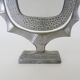 Old large Psyche Gothic table mirror in cast aluminum, Brutalist Mexican style. 70