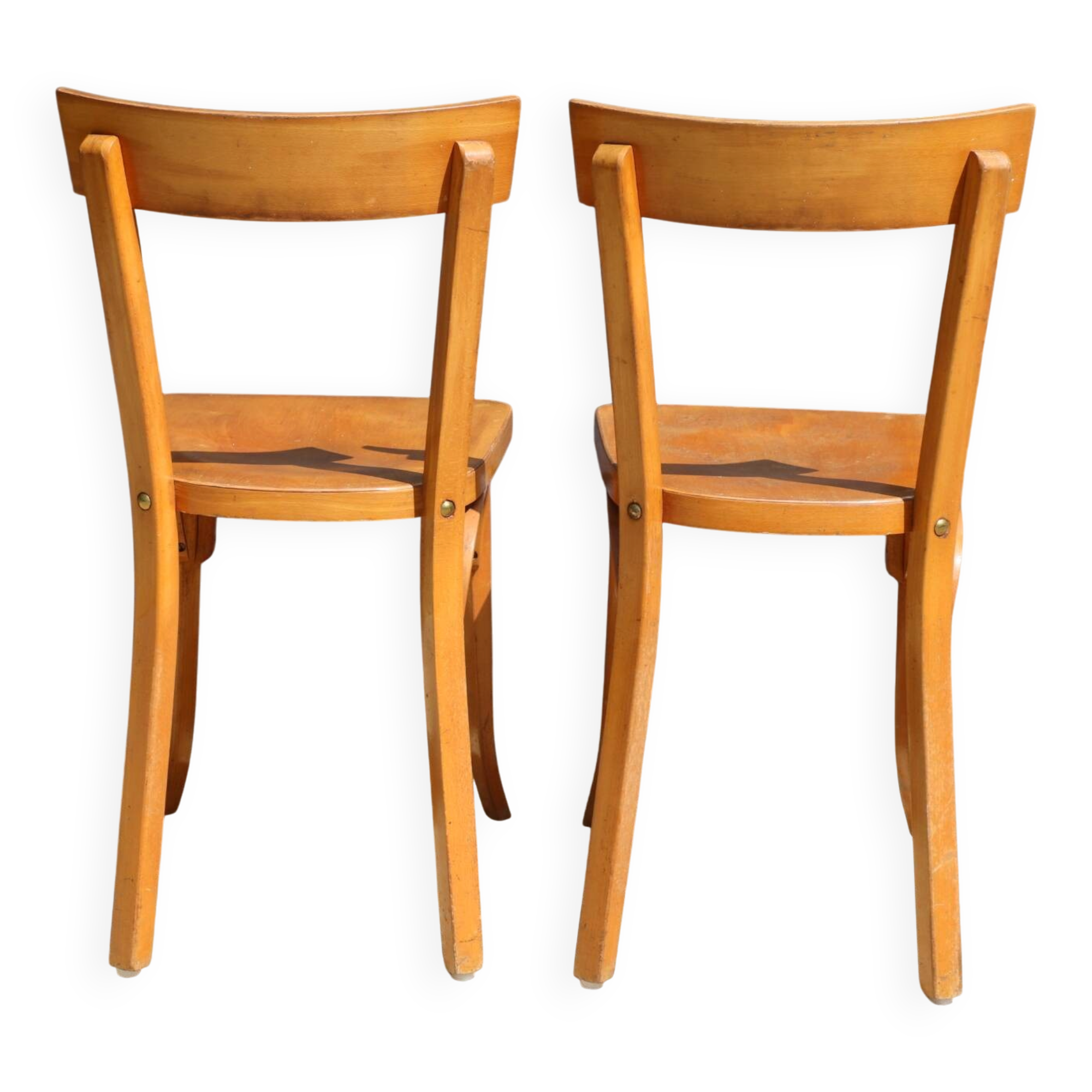 2 BAUMANN chairs No. 21 in light beech