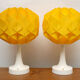 2 Tulip Tablelamps yellow 1970s