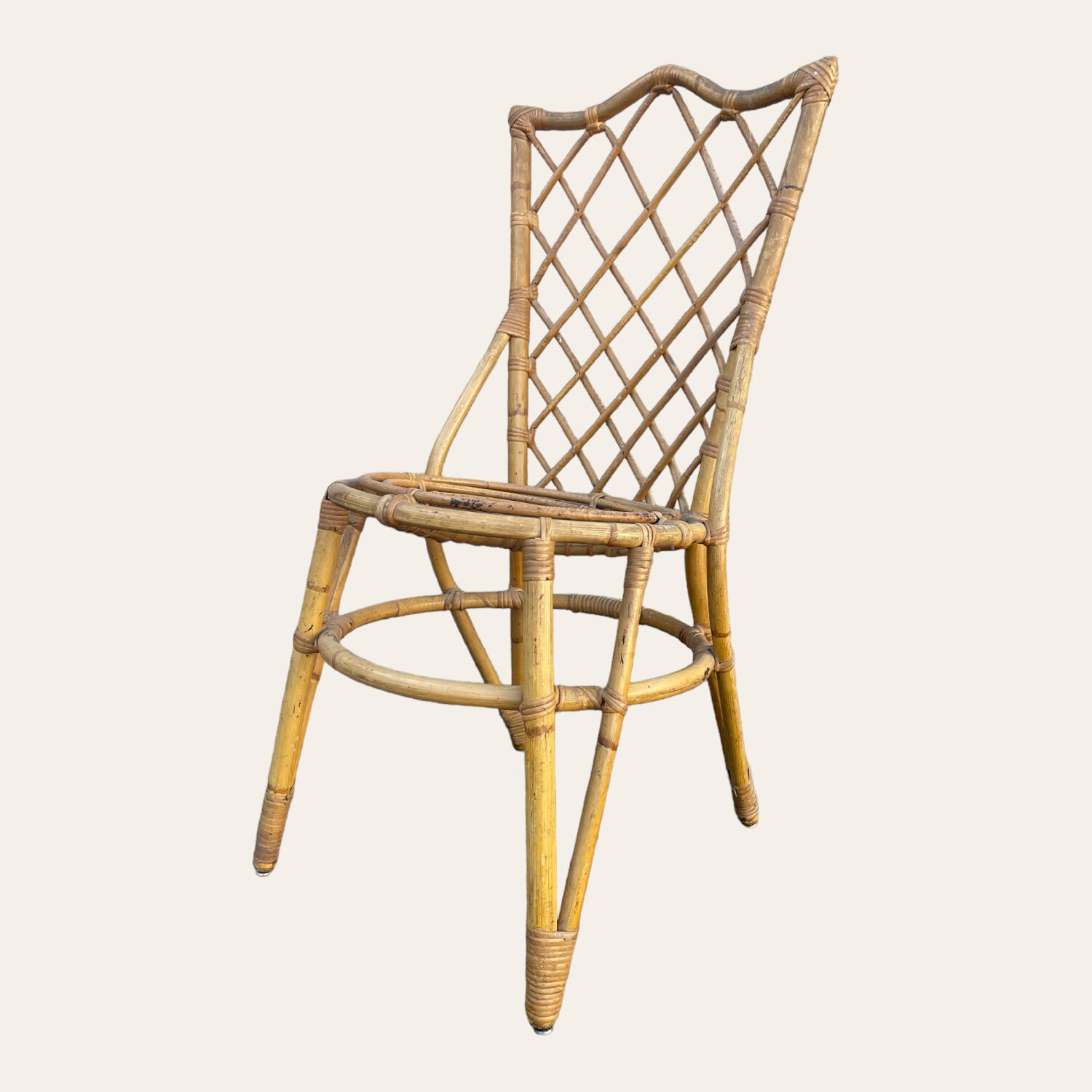 Série de 6 chaises en rotin Louis Sognot