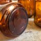 Lot of 5 old jars of chicory Leroux - amber glass