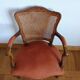 Fauteuil louis XV terracotta et cannage