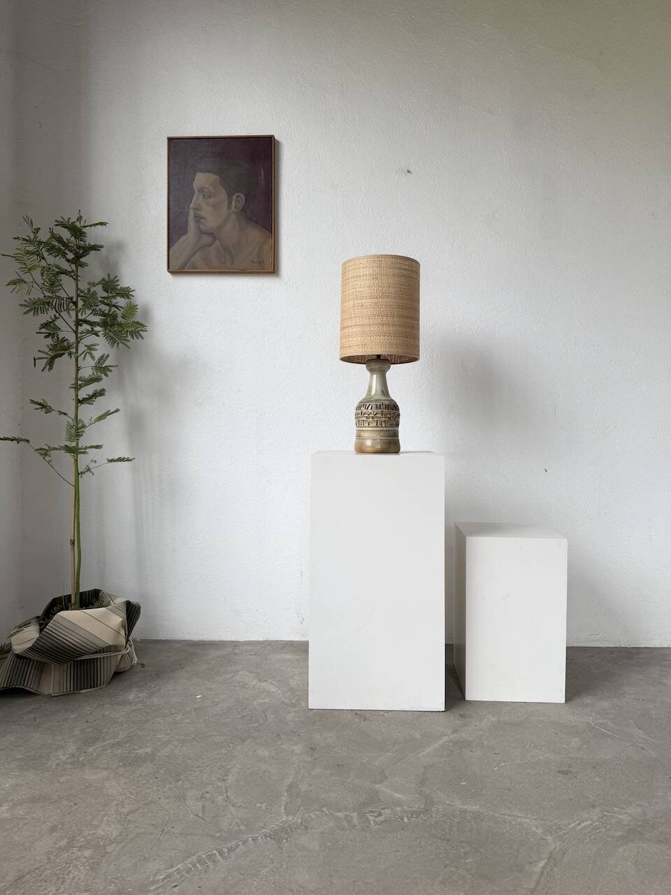 Ceramic table lamp by Marius Bessone