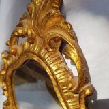 Miroir vintage doré en bois fabriqué en Italie