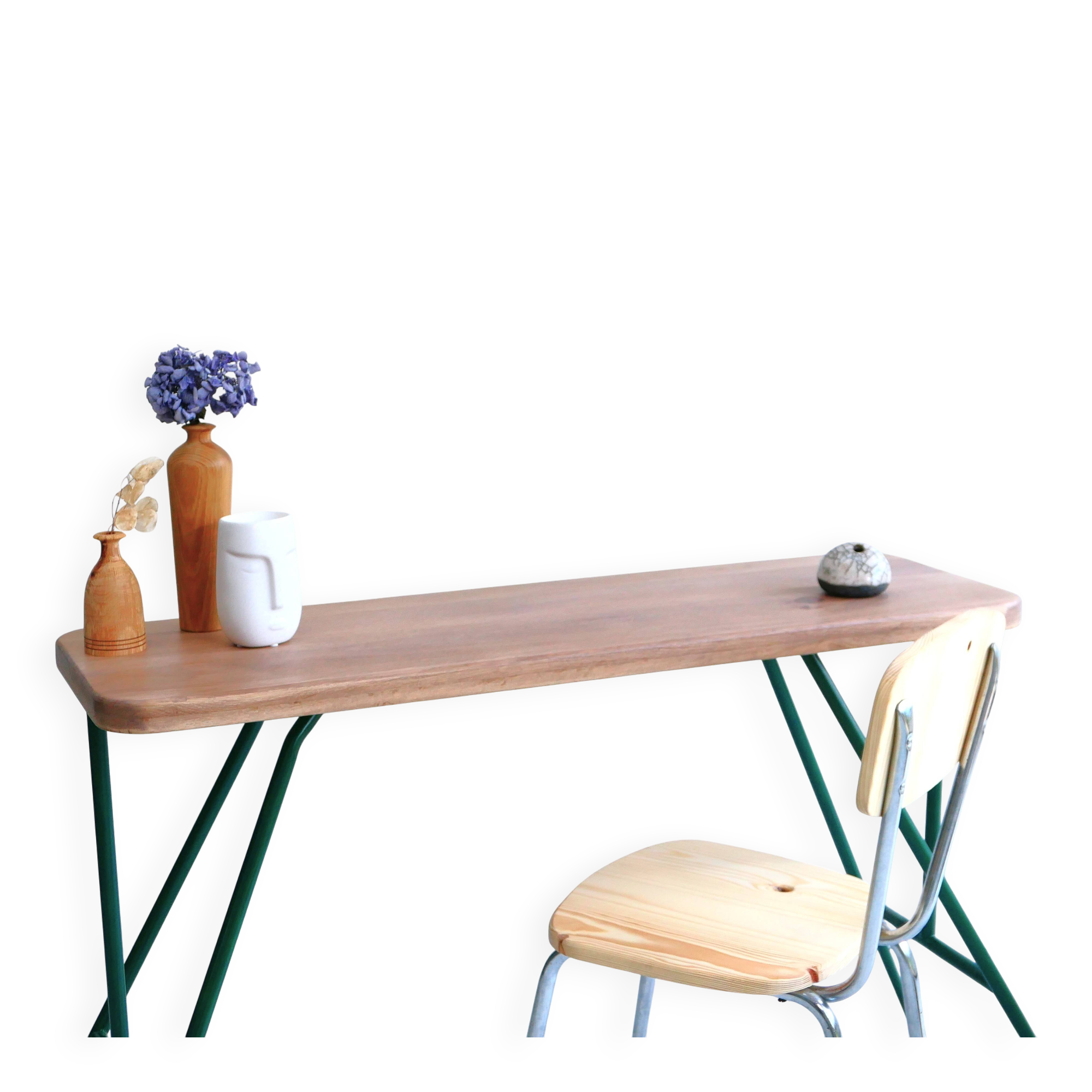 Console "The Knitter", foldable, solid oak