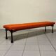 Colourful wooden bench with fabric, 1960s