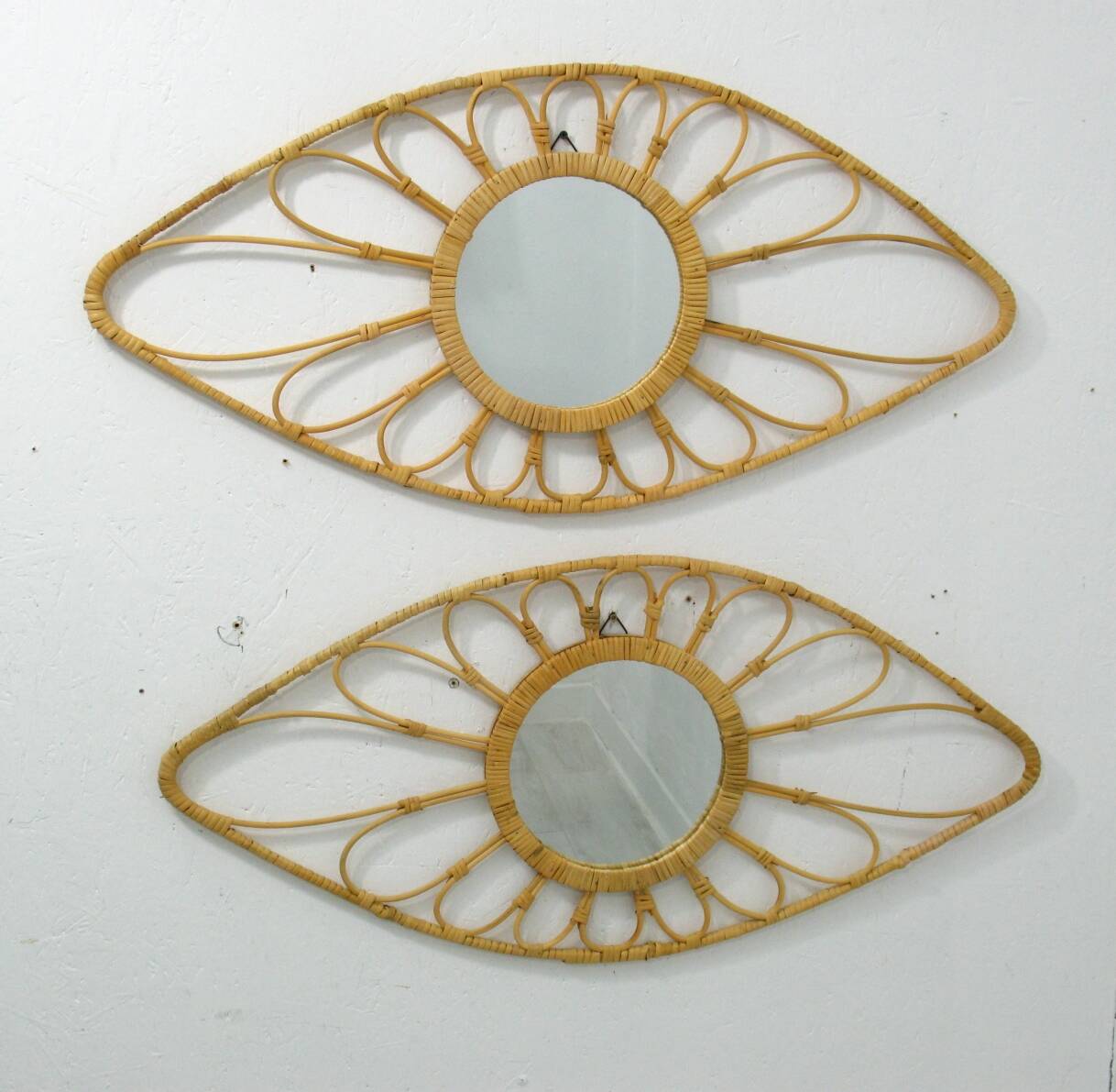 Vintage Rattan Mirror, 1990s