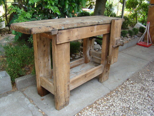 Carpenter old oak workbench