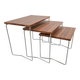 Tables gigognes en chrome et bois de Brabantia, années 1970, ensemble de 3