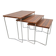 Tables gigognes en chrome et bois de Brabantia, années 1970, ensemble de 3