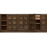 Brutalist credenza in oak dyed 1970 s