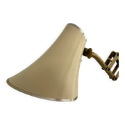 Cream metal and brass wall lamp with scissors design by Karl Lang for SIS Licht, 1950s, Germany.