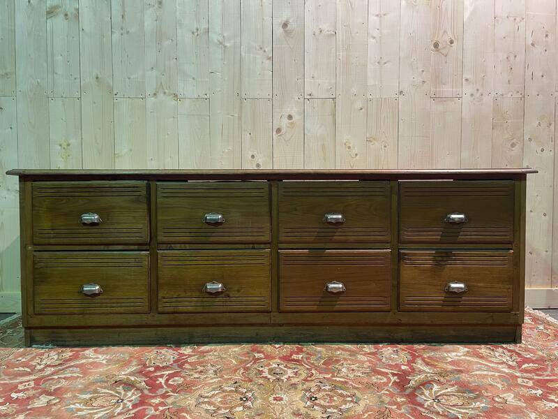 Oak craft cabinet with drawers