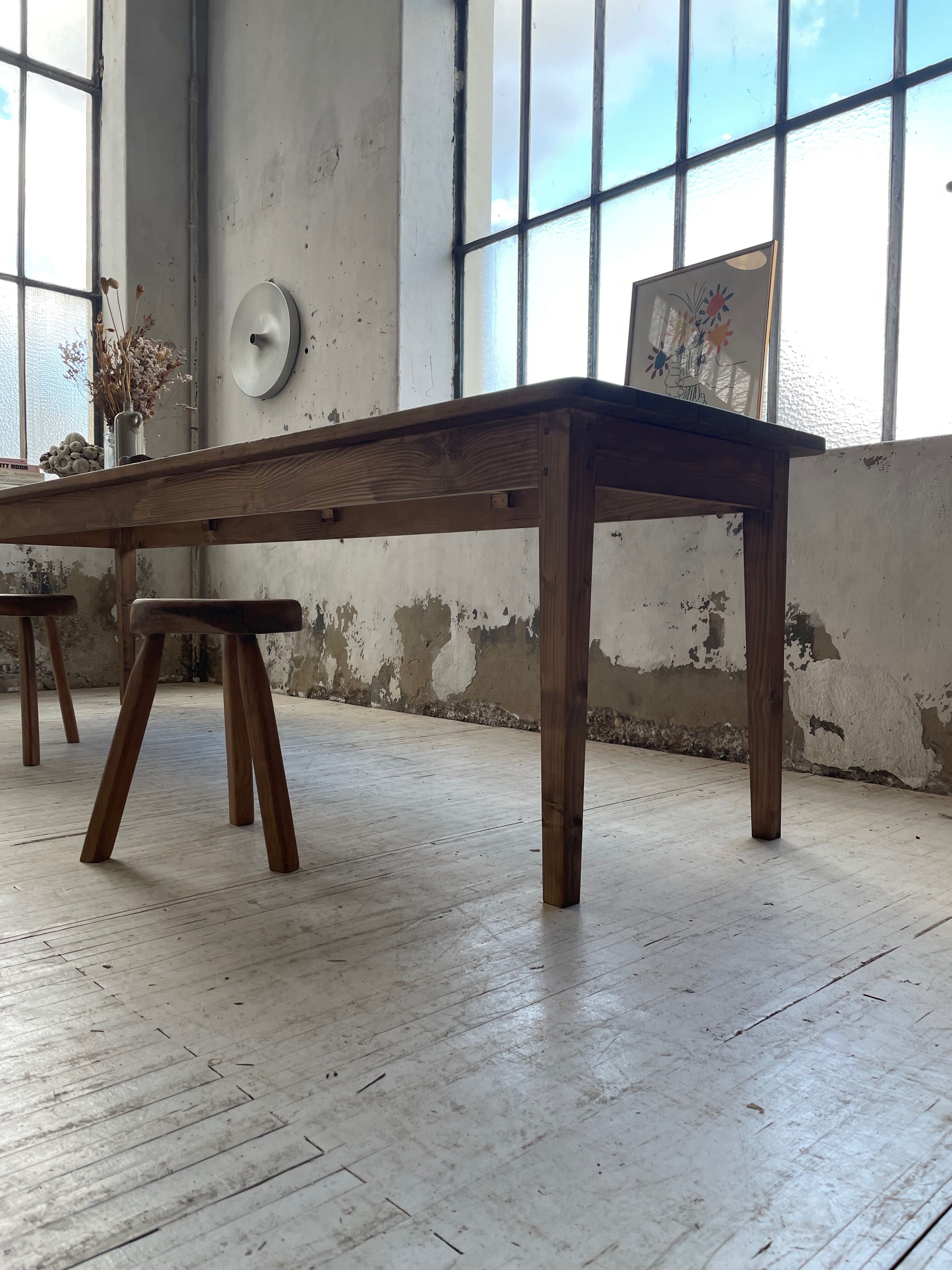 XL farmhouse table in beech and pine 3m