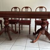 Extendable oval rosewood table + 8 chairs – Hong Chinese Furniture