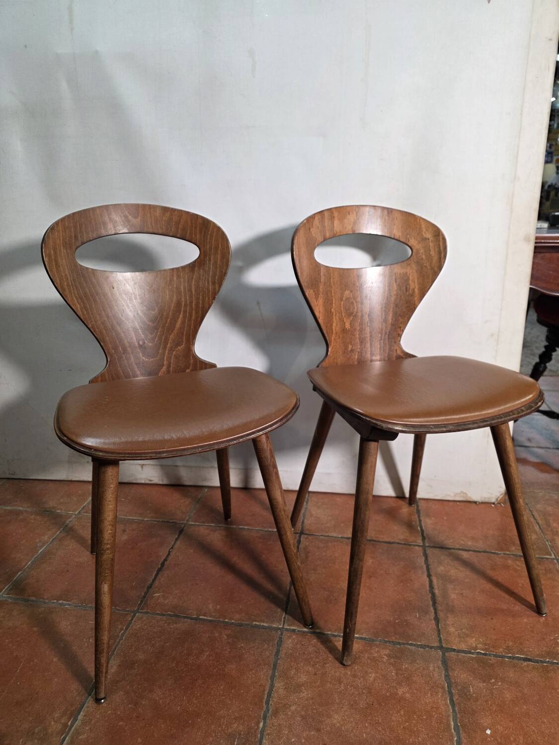 Paire de chaises bistrot "Fourmi" Baumann – Vintage 1960