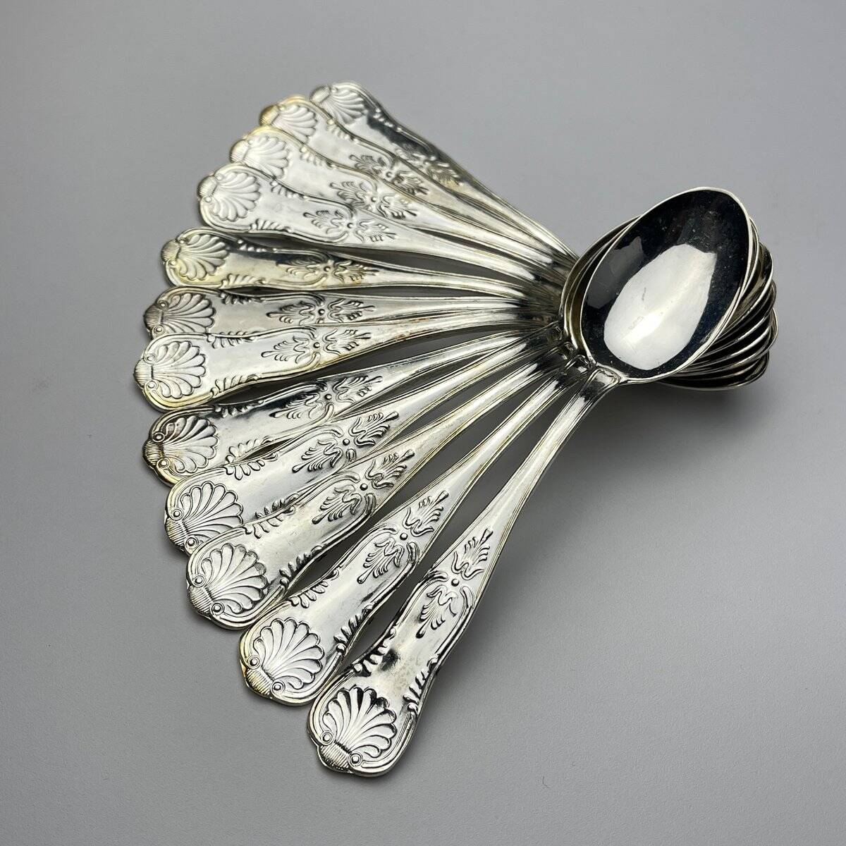 Antique silver cutlery, Italy, 1960s, set of 51.