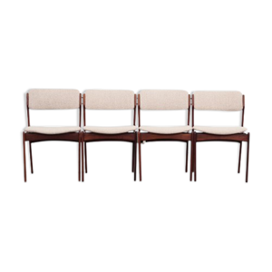 ensemble de quatre chaises en palissandre, design danois, années 1970, designer: Erik Buch, fabricant: Oddense Maskin