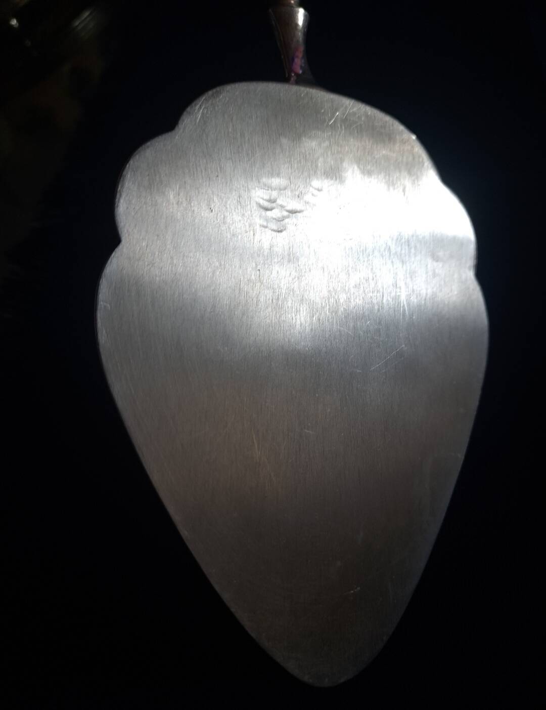 Silver metal cake shovel