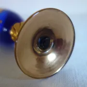 6 vintage cobalt blue and gold Murano aperitif glasses