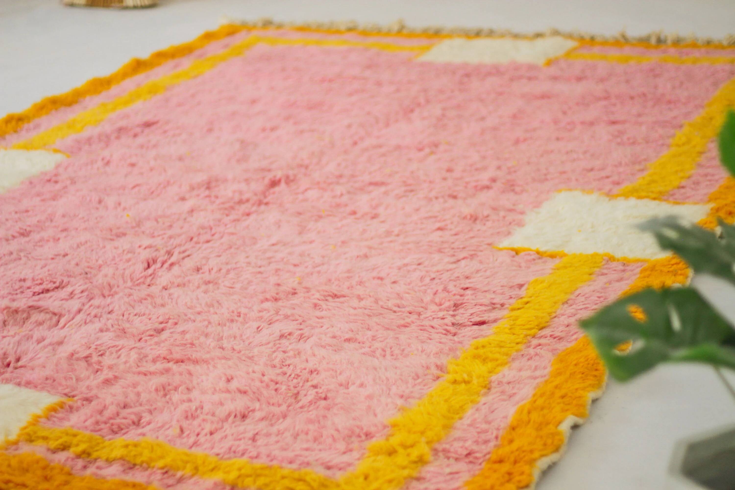 Handmade wool Berber rug 3 x 2 m