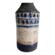 Scandinavian Modern Chamotte Vase, Dark Brown & Cream Glaze, Denmark