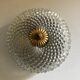 Ceiling lamp brass and glass 1950
