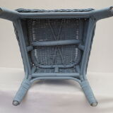 Child Wood brand rattan and wicker armchair in periwinkle blue