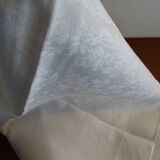 10 old embroidered napkins with L.J monogrammed damask cotton