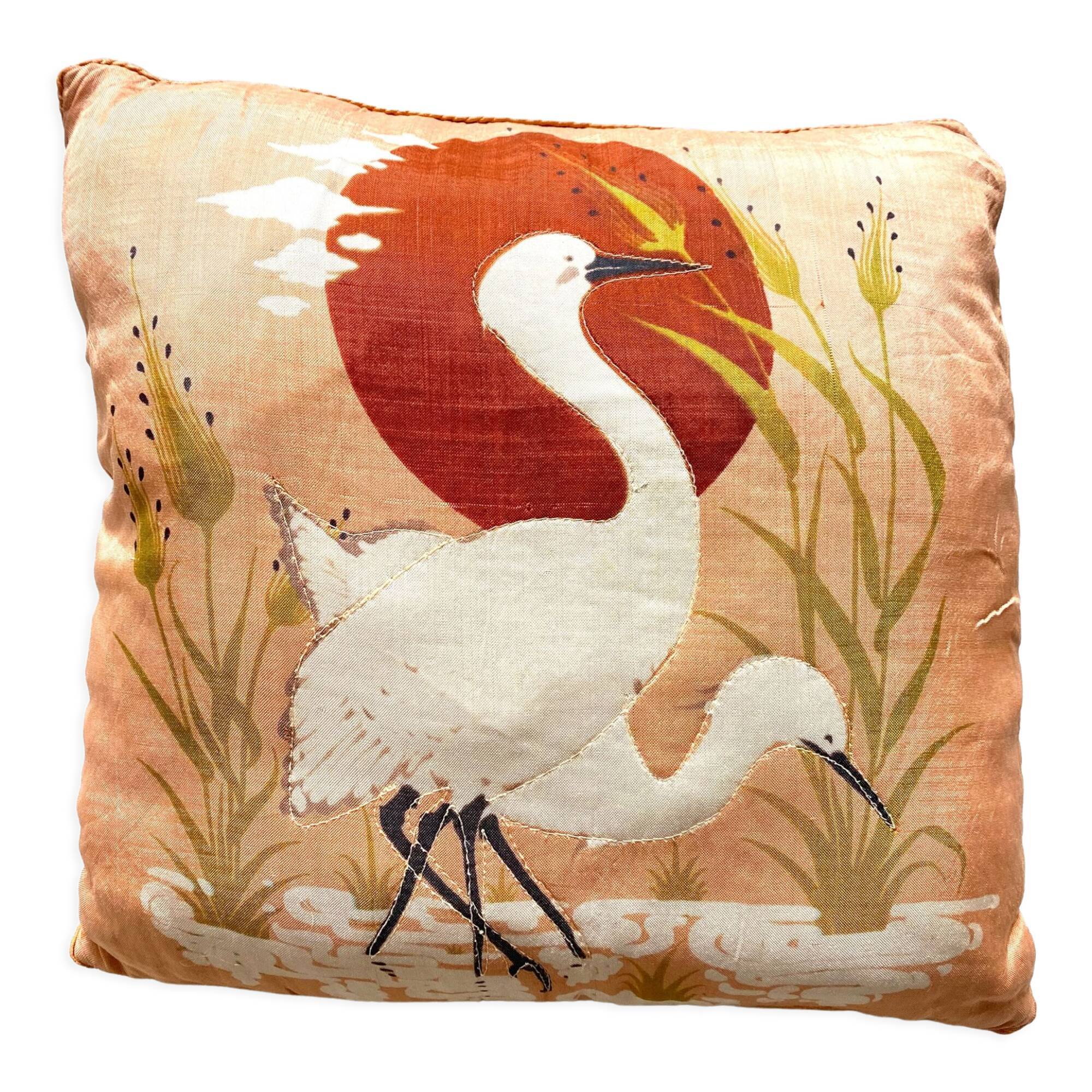 Vintage bird cushion