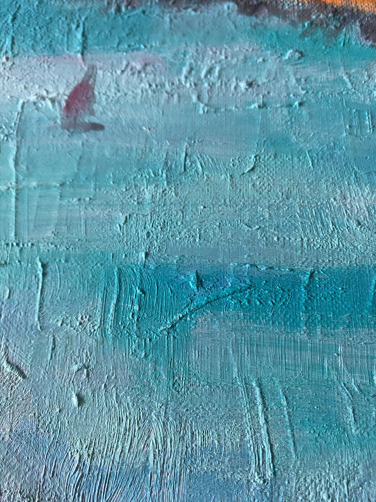 Painting "beach in hendaye" hst marcelle guetta-fattal (1922-2009) fauvism cubime