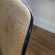 Fauteuil design en plastique, chrome et matière naturelle 60s 70s