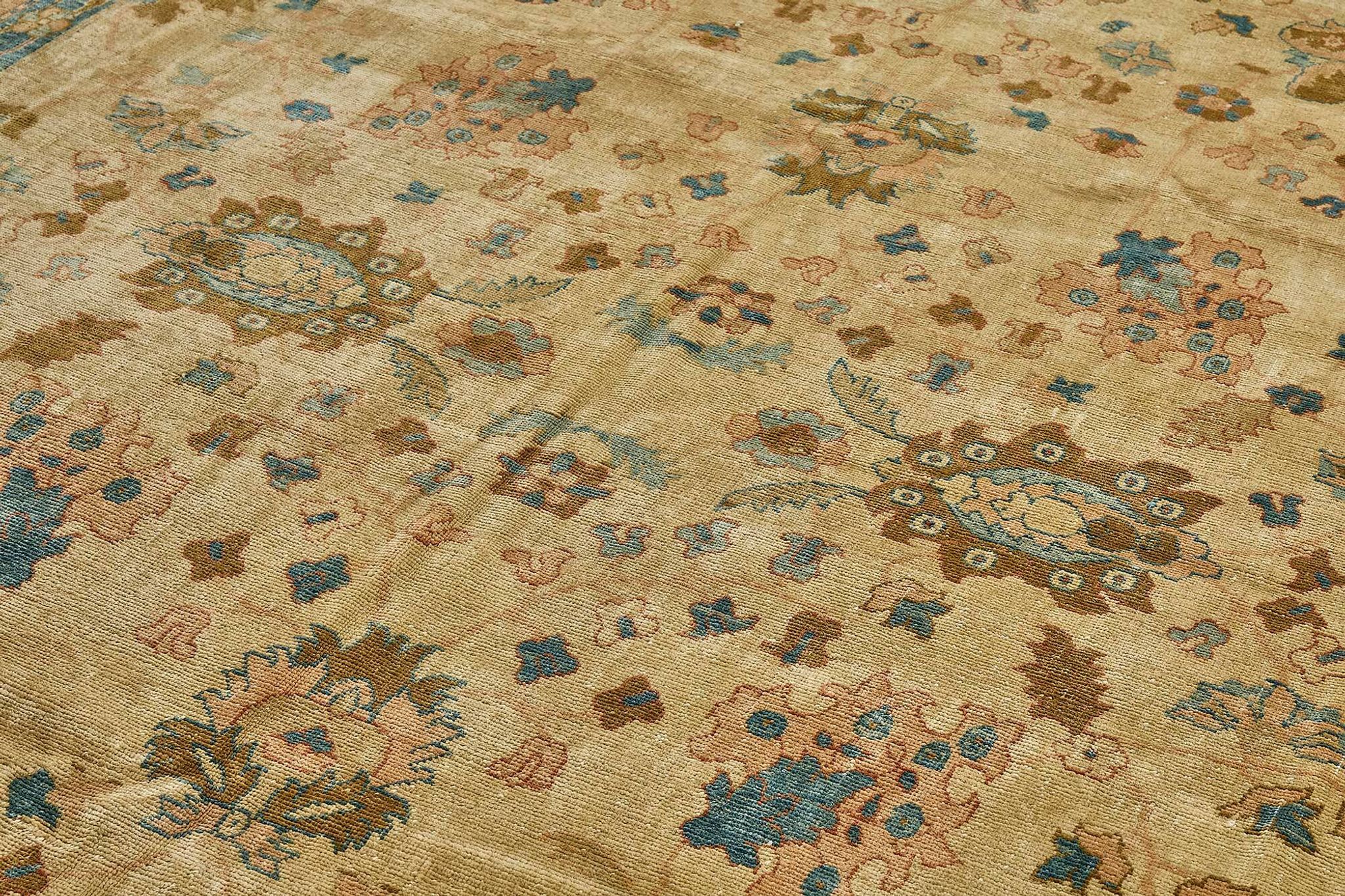 Turkish Handknotted Wool Oushak Rug 282 cm x 370 cm