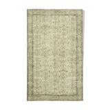 Hand-knotted decorative turkish beige rug 196 cm x 311 cm