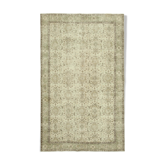 Tapis décoratif beige turc noué à la main 196 cm x 311 cm