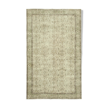 Hand-knotted decorative turkish beige rug 196 cm x 311 cm