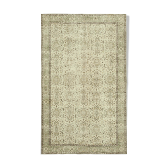 Hand-knotted decorative turkish beige rug 196 cm x 311 cm